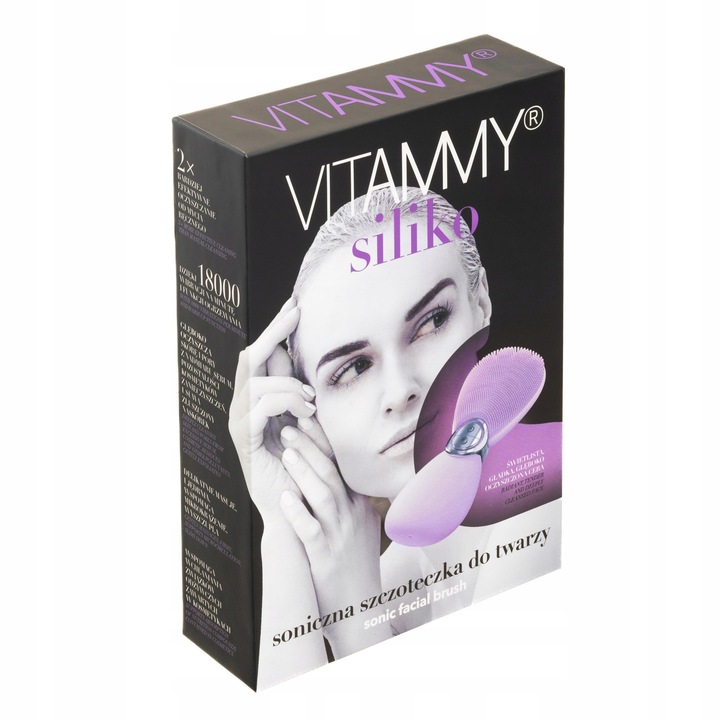 SONICZNA SZCZOTECZKA DO TWARZY PODGRZEWANA MASAŻER 2PROGRAMY VITAMMY SILIKO