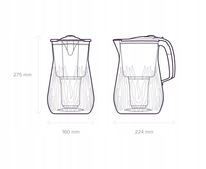 Dzbanek filtrujący Aquaphor Orleans 4.2l czarny z 3 wkł. A5 Mg