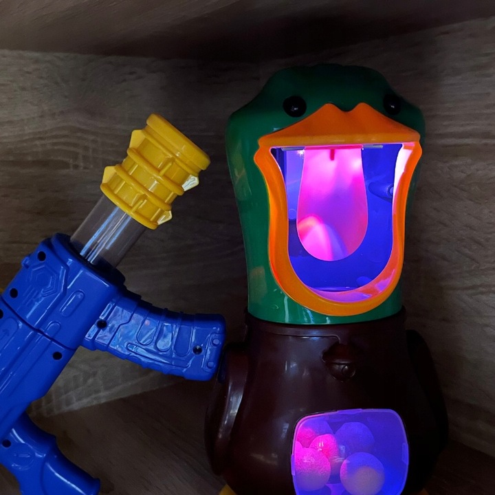 GŁODNA KACZKA XXL STRZELANIE DO CELU LICZNIK LED PISTOLET PREZENT URODZINY