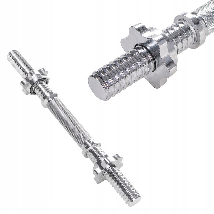 GRYF SZTANGIELKA + ZACISKI ZESTAW 40cm gryfik STAL 28mm do HANTLI KRÓTKI