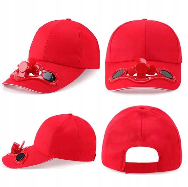 CZAPKA Z DASZKIEM Z WIATRACZKIEM SOLARNYM CHŁODZĄCA ZASILANA SŁOŃCEM