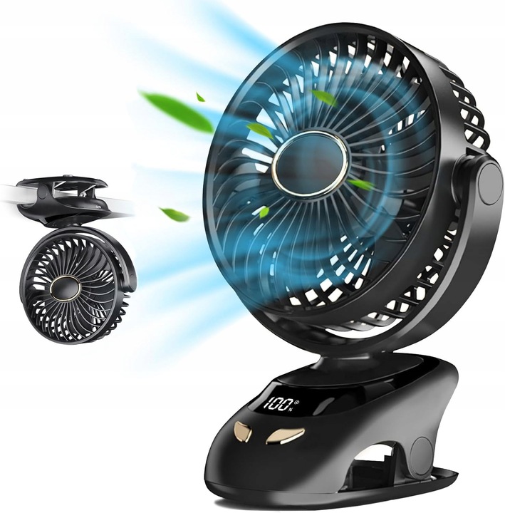 WENTYLATOR BIURKOWY Bezprzewodowy Z KLIPSEM I PODSTAWĄ Aroma BOX Cichy