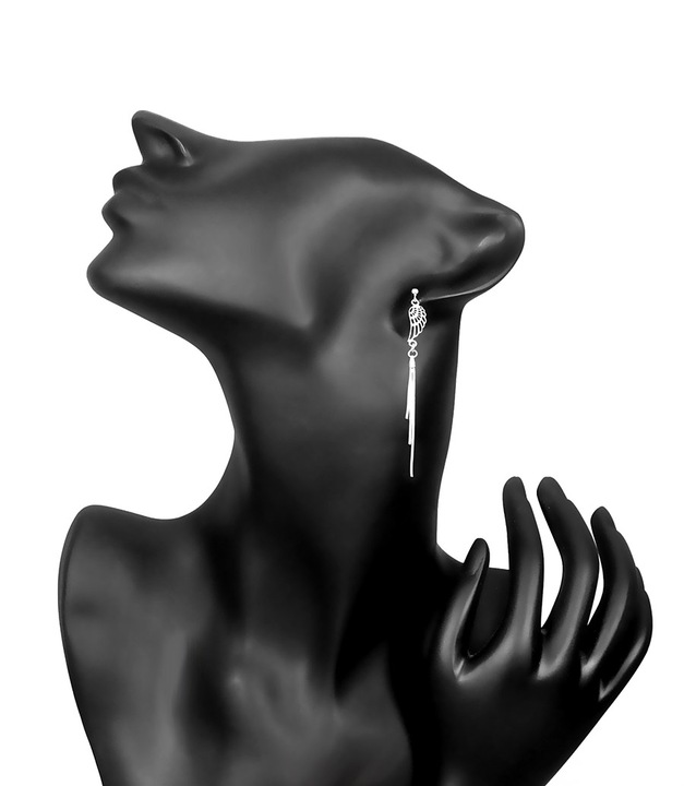 WISZĄCE DŁUGIE KOLCZYKI SREBRNE SKRZYDŁA ANIOŁA LINKI SREBRO PRÓBY 925 A19