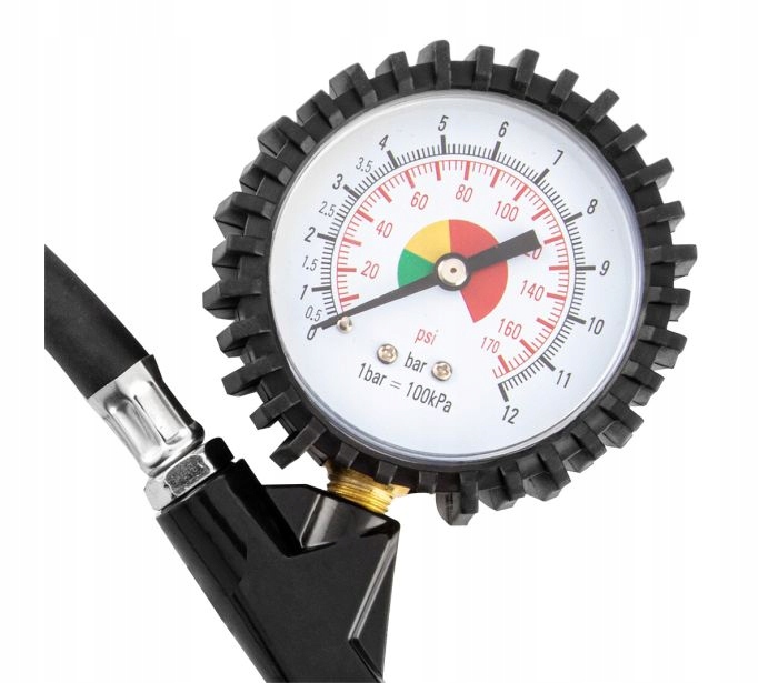 NEO PISTOLET DO POMPOWANIA KÓŁ Z MANOMETREM 0-12 BAR ZACZEP + WĘŻYK 14-714
