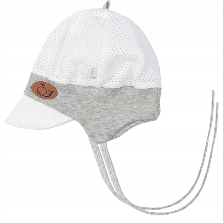 LETNIA CZAPKA NIEMOWLĘCA z daszkiem AŻUROWA słońce dla noworodka 34-36