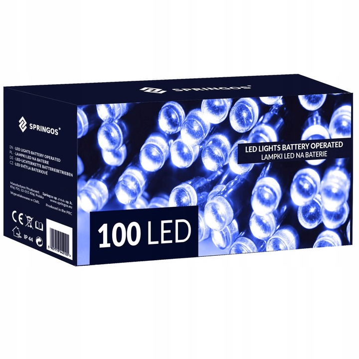 LAMPKI CHOINKOWE 100 LED 10m ZEWNĘTRZNE +TIMER IP44 8 FUNKCJI NA BATERIE
