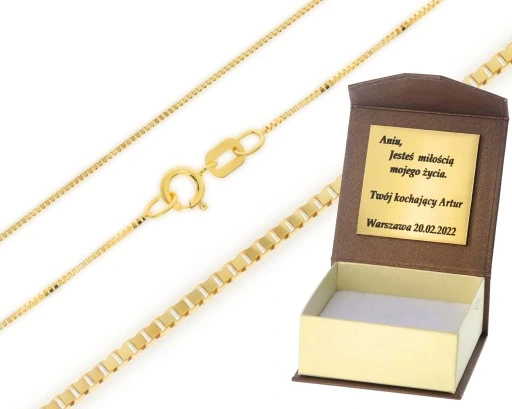 Złoty łańcuszek kostka pełny Próby 585