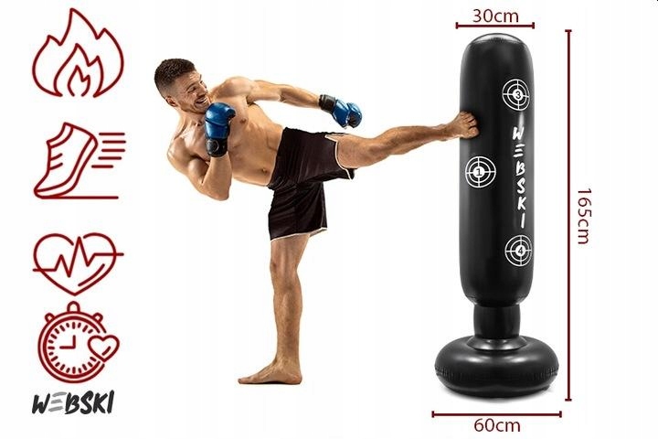 Worek Treningowy Bokserski Stojący 165cm dla Dzieci Młodzieży Boks Karate