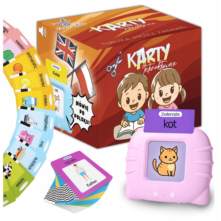 Czytnik Kart Do Nauki słówek POLSKI ANGIELSKI 1020+ SŁÓW TRZY TRYBY JĘZYKÓW