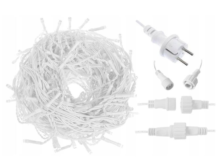 LAMPKI SOPLE ZEWNĘTRZNE 200LED IP44 ŚWIATŁO STAŁE + FLASH - BIAŁE ZIMNE 8m