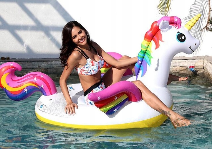Duży Dmuchany Materac Jednorożec 198x140 cm INTEX do Basenu Jezioro Plaża