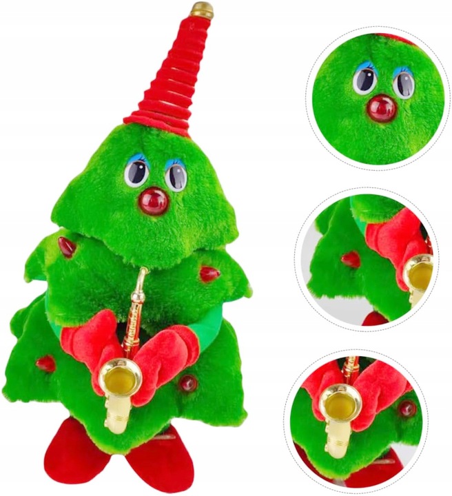 Choinka Z Saksofonem Tańcząca Oraz Grająca 8 Melodii Z Dzwoneczkiem