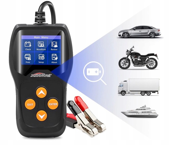 TESTER DO BATERII AKUMULATORÓW 12V Konnwei KW600