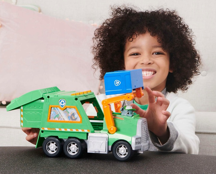 PSI PATROL DUŻA ŚMIECIARKA ROCKY POJAZD DO RECYKLINGU 38 CM + FIGURKA