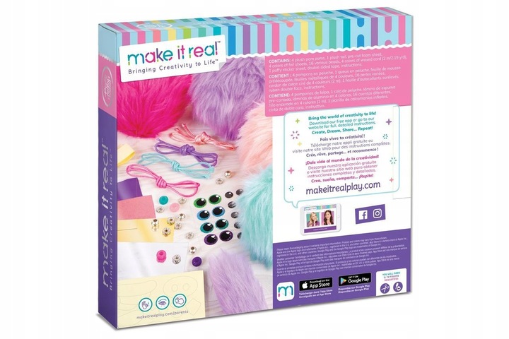 Prezent Dla Dziewczynki DO TWORZENIA BRELOCZKÓW MAKE IT REAL Puchate Kotki