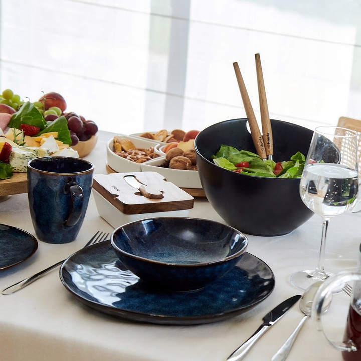 Talerz CASPER obiadowy granatowy 27 cm HOMLA