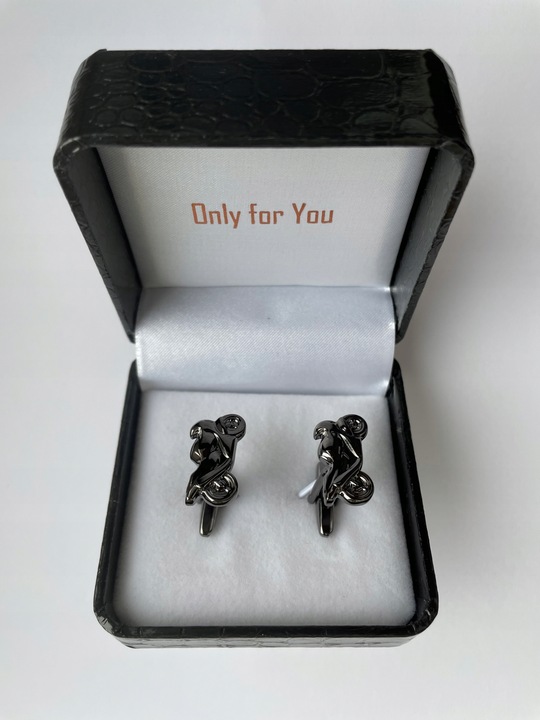 Spinki do mankietów EXC Motocykl Motor Szybki Ścigacz Race kol Grafit Tytan