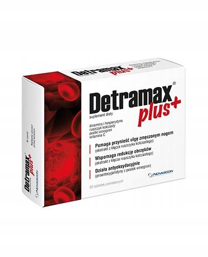 DETRAMAX PLUS WSPOMAGA REDUKCJĘ OBRZĘKÓW 60 TABLETEK