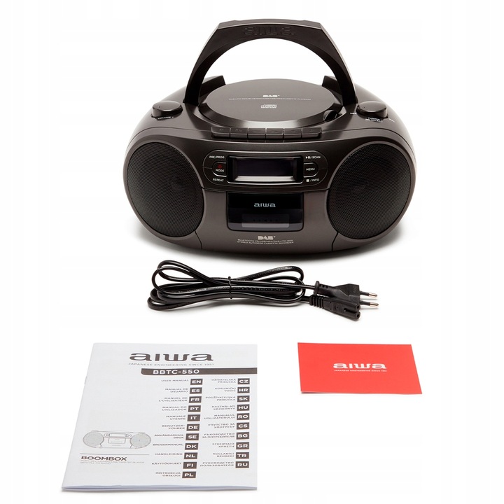 BOOMBOX RADIOODTWARZACZ BLUETOOTH DAB+ MAGNETOFON PILOT AIWA BBTC-660DAB/BK