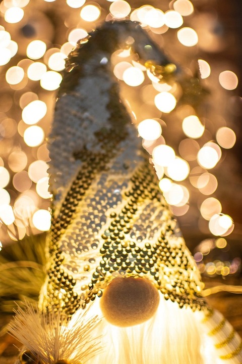 SKRZAT świąteczny KRASNAL gnom 47 cm Mikołaj DUŻY biały Świecący JUMIhome