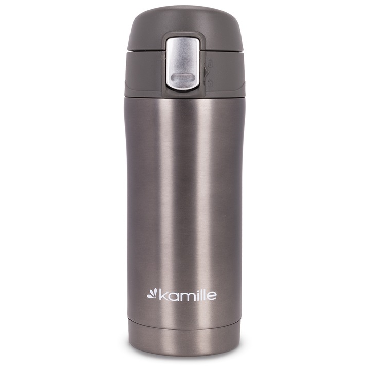 KUBEK TERMICZNY TERMOS STALOWY 100% SZCZELNY pojemny bidon KAMILLE 320 ml