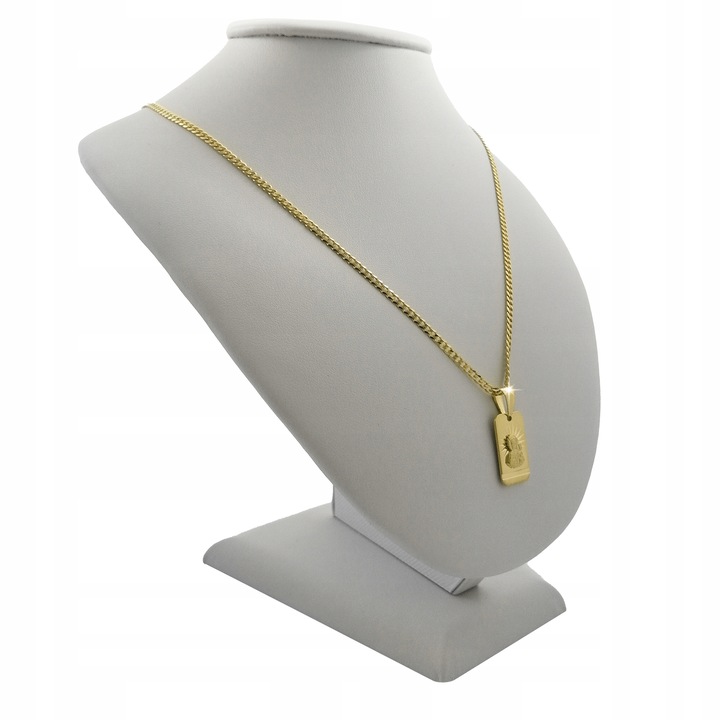 ZŁOTY ŁAŃCUSZEK I MEDALIK MATKA BOSKA CZĘSTOCHOWSKA DLA CHŁOPCA NA KOMUNIĘ