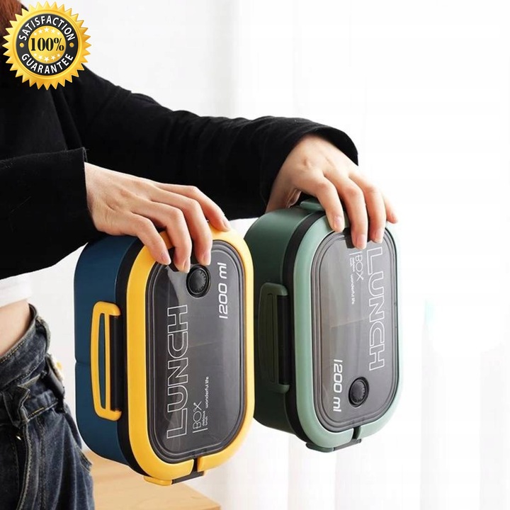 LUNCHBOX LUNCH BOX ŚNIADANIÓWKA POJEMNIK PUDEŁKO BOX Z PRZEGRÓDKAMI 1200ML