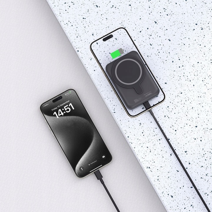 MAGNETYCZNY POWER-BANK NA MAGSAFE 10000MAH 15W USB-C DO IPHONE 12 13 14 15