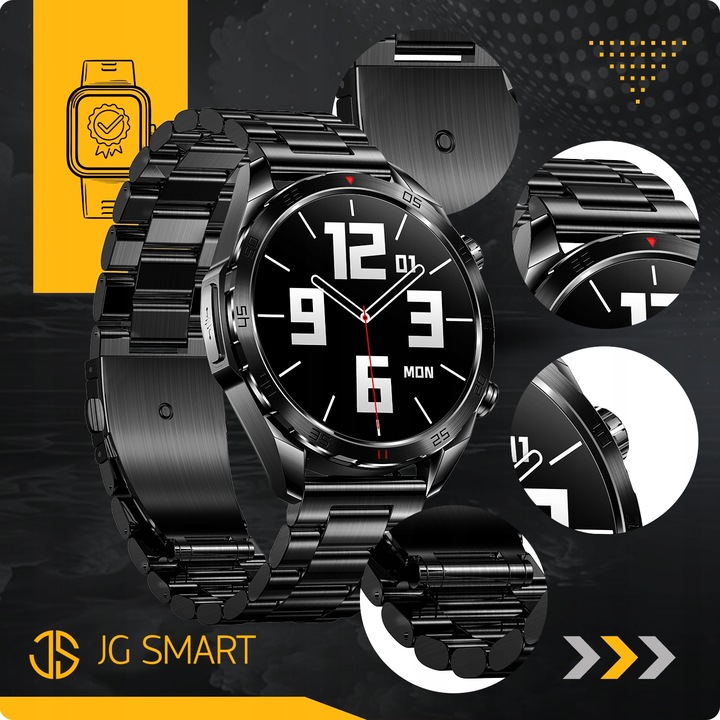 SMARTWATCH MĘSKI ZEGAREK EKG FUNKCJA POMIARU CUKRU AMOLED CIŚNIENIE ROZMOWY