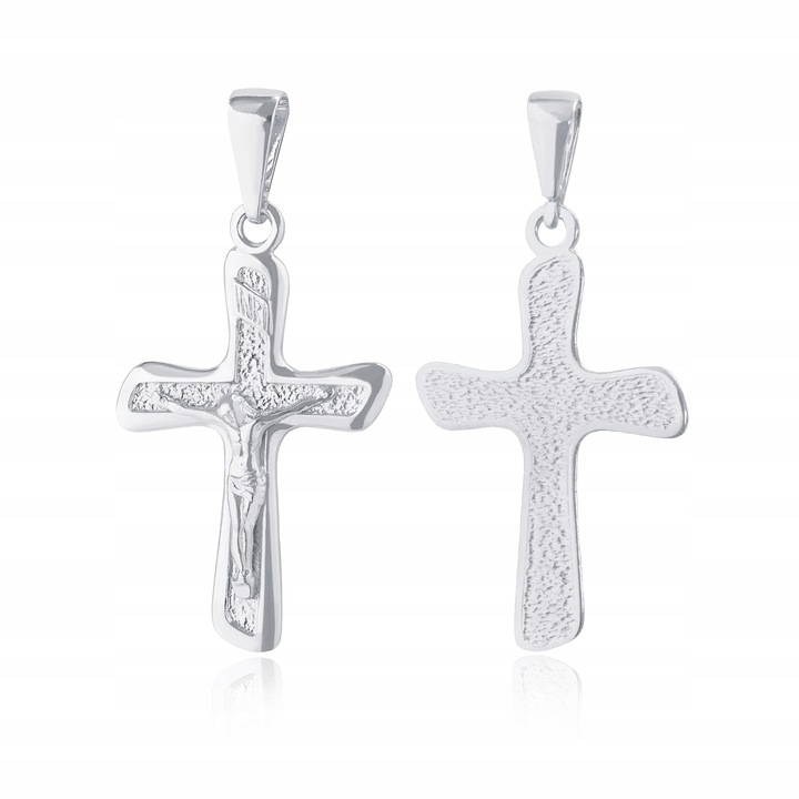 SREBRNY MĘSKI KRZYŻYK Z JEZUSEM, SREBRO PRÓBA 925 WARSZAWSKI, ELEGANCKI