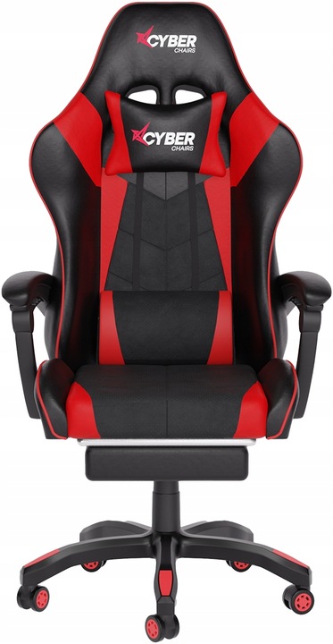 FOTEL GAMINGOWY CYBER CHAIRS X-POWER RED - BIUROWY