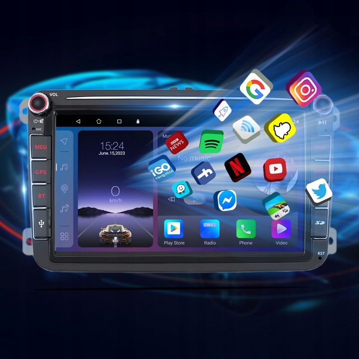 RADIO ANDROID 13 SKODA OCTAVIA 2 YETI 2 RAPID CARPLAY ANDROID AUTO 2GB/64GB