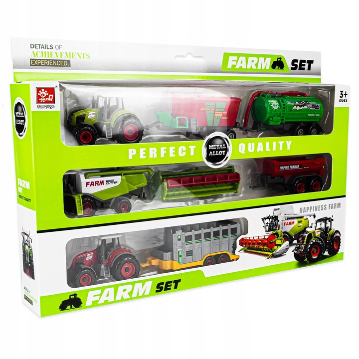 Zestaw pojazdów rolniczych traktor ciągnik kombajn przyczepa dla dzieci