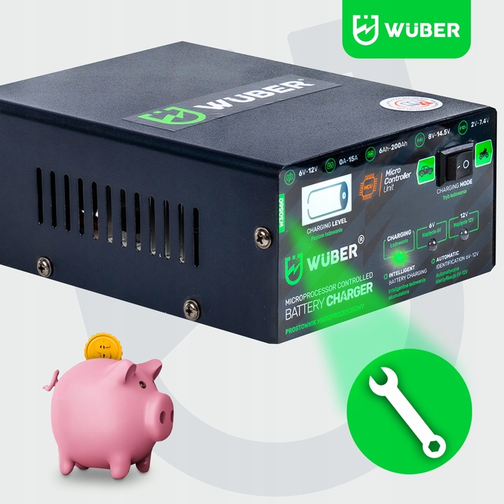 PROSTOWNIK 6V i 12V MIKROPROCESOROWY ŁADOWARKA DO AKUMULATORA NAPRAWA 15A