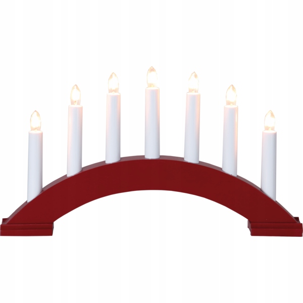 Świecznik adwentowy drewniany czerwony BEA