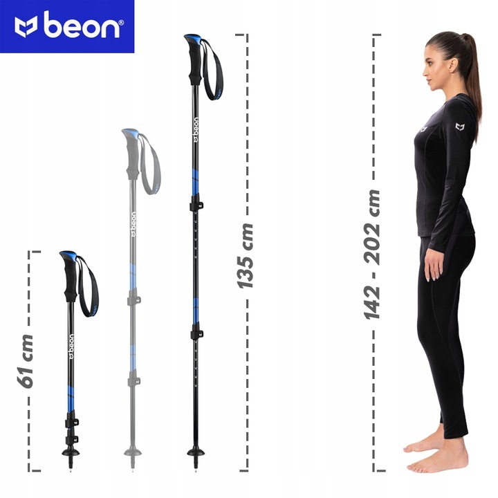 KIJE TREKKINGOWE KIJKI NORDIC WALKING DO CHODZENIA PO GÓRACH REGULOWANE