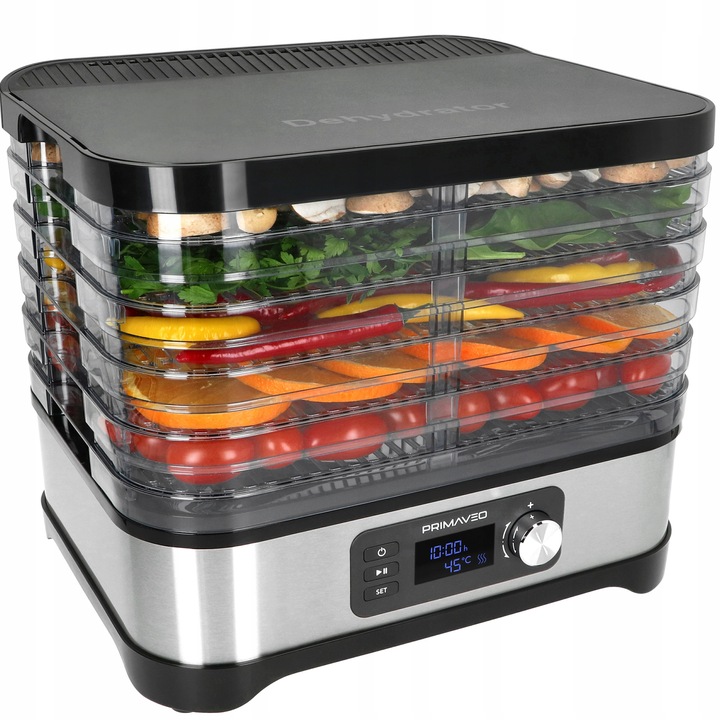 Suszarka do Grzybów Owoców Warzyw 16,8L TERMOOBIEG 450W TIMER PRIMAVEO 7SIT