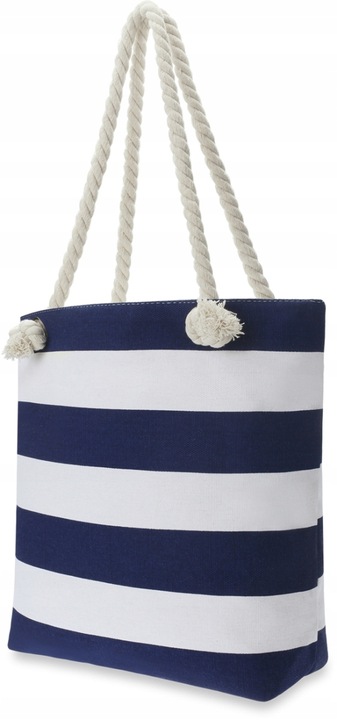 TORBA PLAŻOWA Duża Torebka SHOPPER Na Plaże Zakupy Piknik Pojemna Paski XL