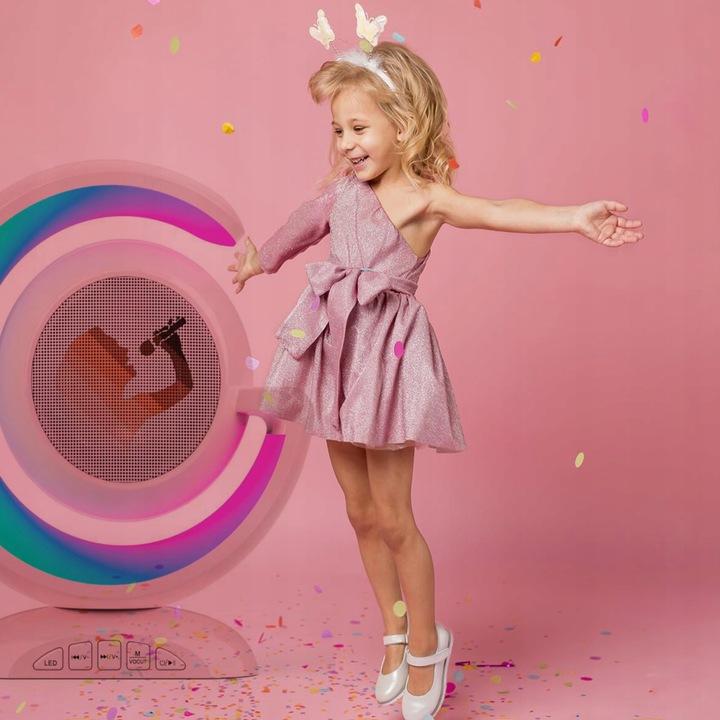 Bezprzewodowy Zestaw do Karaoke Głośnik Bluetooth + 2 Mikrofony dla Dzieci