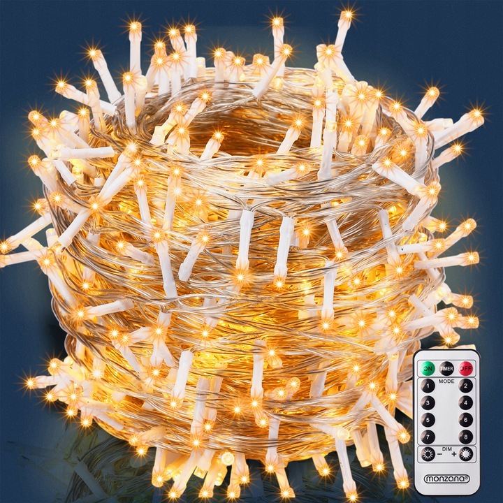 600x LED Lampki choinkowe świąteczne zewnętrzne łańcuch + pilot 60m
