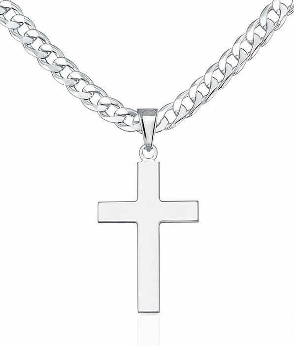 Łańcuszek Srebrny Męski Pancerka z Krzyżykiem 5,00 mm pr 925 Grawer Gratis