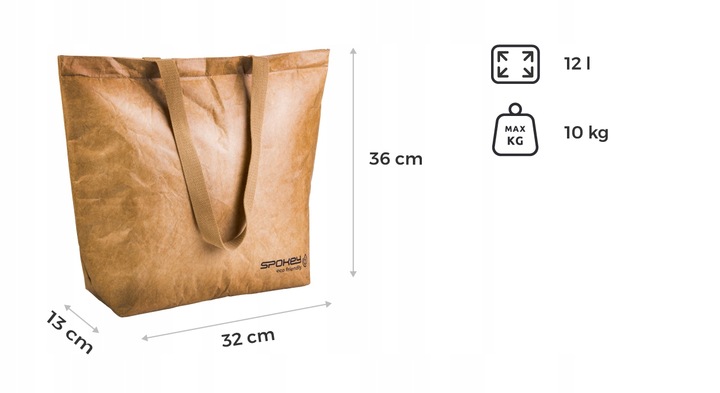 Torba termiczna z EKO materiałów plażowa na zakupy piknik 12 L 32x13x36 cm