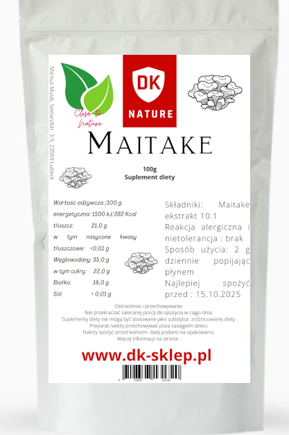 Maitake 100 g Ekstrakt 10:1 Proszek Regeneracja Zdrowie Metabolizm