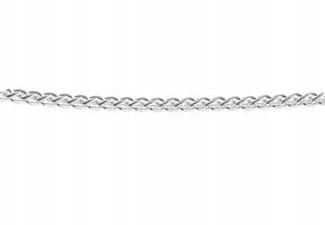 Srebrny łańcuszek warkocz pleciony lisi ogon 50 cm pr 925