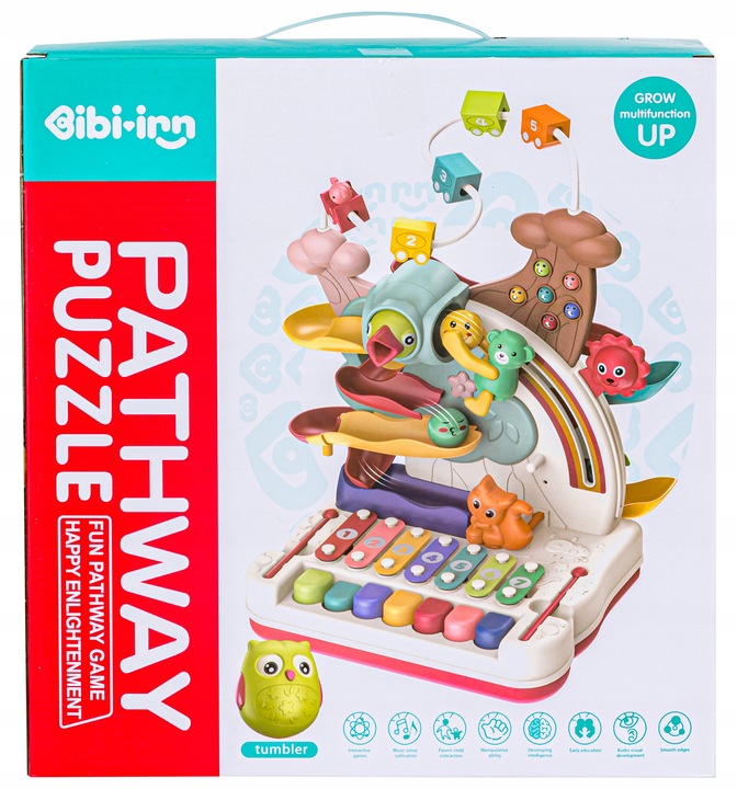 Interaktywny Tor kulkowy GRA MAGNETYCZNA NAKARM PTASZKA CYMBAŁKI PIANINO