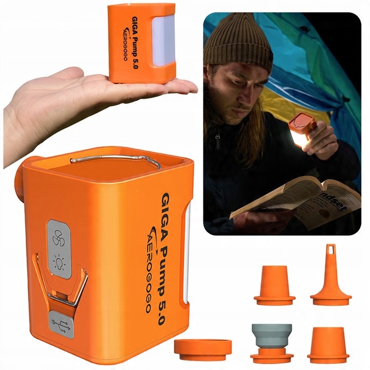 GIGA PUMP 5.0 POMPKA DO MATERCA Z LAMPKĄ 5 końcówek 260l/min 5kPa