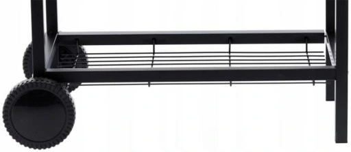 Grill Węglowy na Kółkach z Półką Pokrywą Ogrodowy Przenośny Beczka