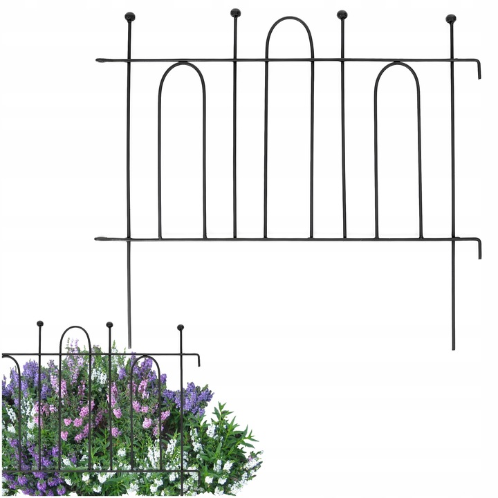OGRODOWY PŁOT METALOWA PODPORA DO ROŚLIN PODPORY DO KWIATÓW CZARNY