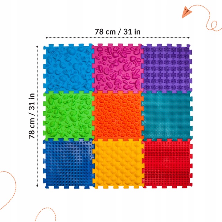 Mata ortopedyczna sensoryczna Ortek MIX 9 puzzle