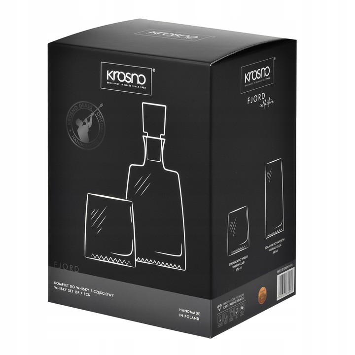 Komplet do whisky Fjord KROSNO zestaw karafka 6 szklanek